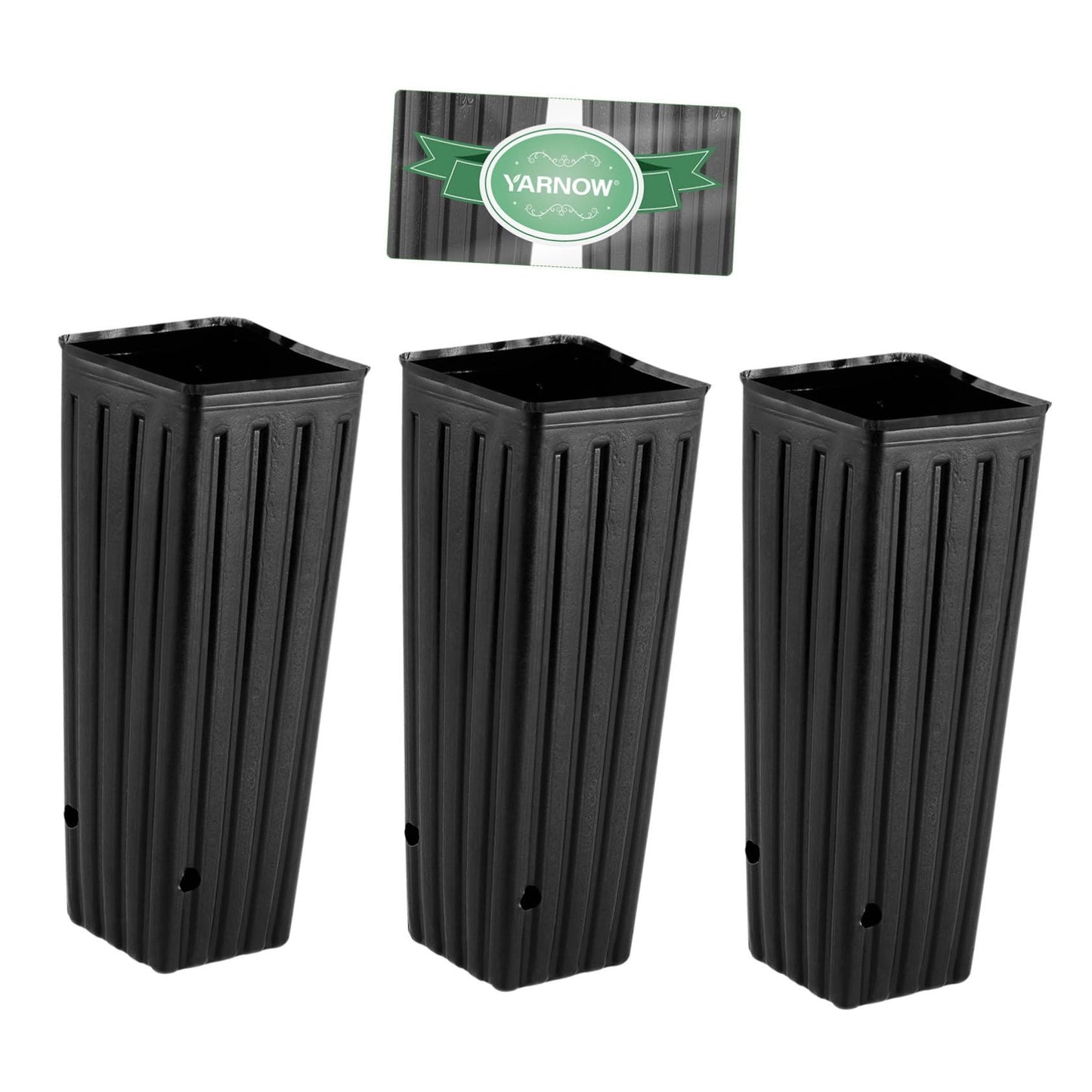 YARNOW 50pcs Tall Nursery Pots for Trees, 11.8 x 3.9 Inch, Black Plastic Grow Bags with Drainage Holes for Vegetables, Fruits, and Flowers