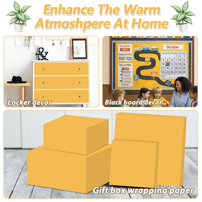 Golden Sun Yellow Bulletin Board Paper Roll Yellow Bulletin Board Background Paper Back to School Classroom Decor Poster for Art Craft DIY Projects Home Office Classroom Party Supplies 17.7in x 20ft