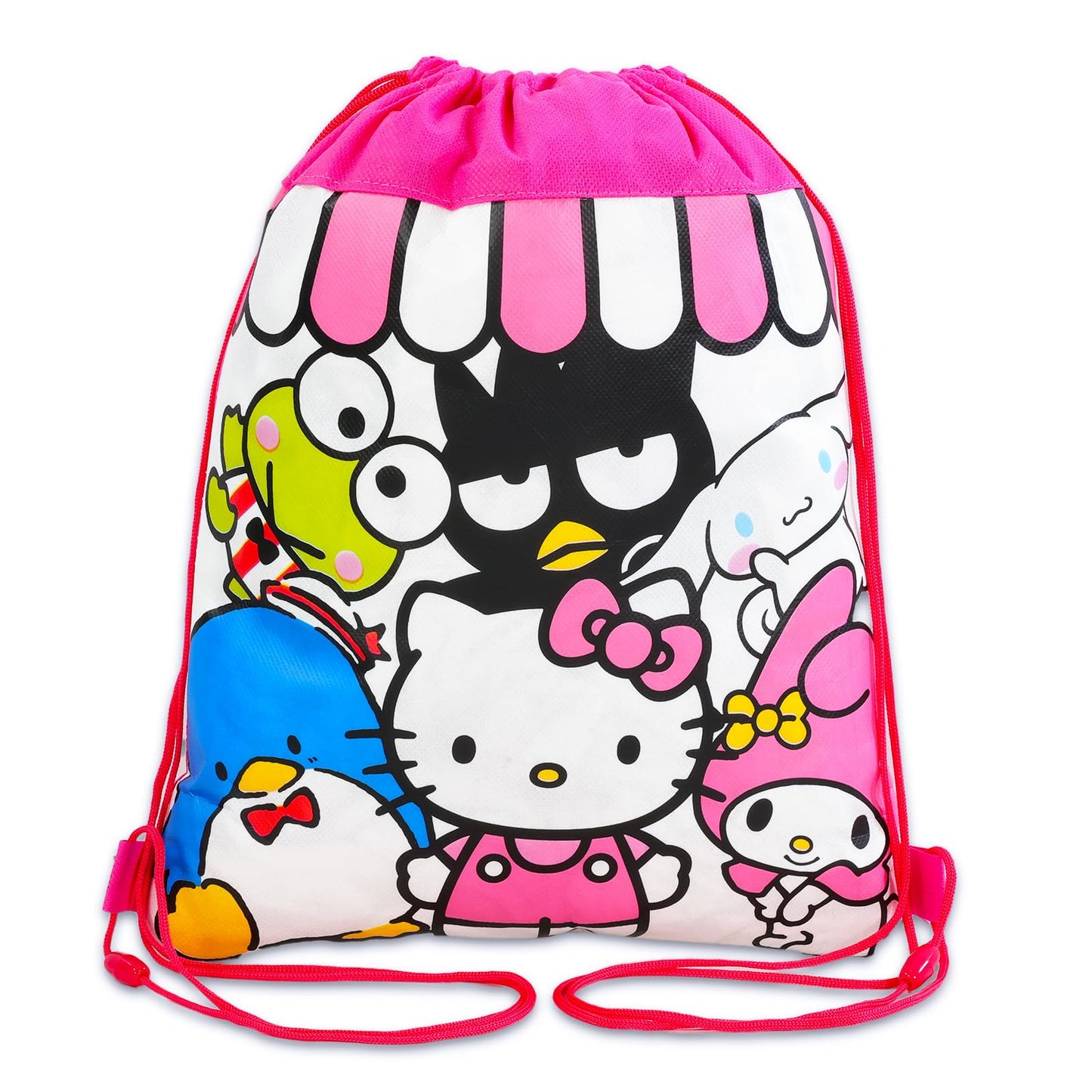 Hello Kitty Party Favor Bags Set - Bundle with 6 Drawstring Bags for Kids with Stickers and More | Hello Kitty Birthday Party Supplies