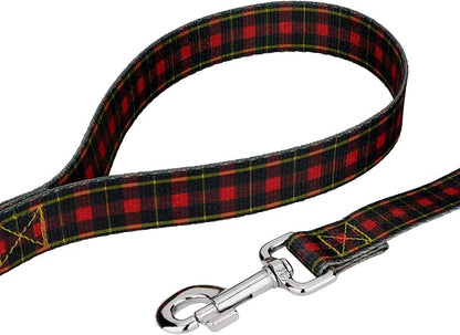 Country Brook Petz - Buffalo Plaid Everyday Dog Collar and Leash - Plaid and Argyle Collection Featuring Charming Designs (1/2 Inch, 2XS)