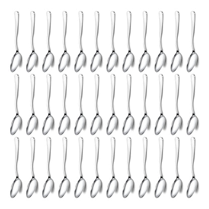 Pleafind 36Pcs Coffee Spoons, 4.7 Inch Spoons Silverware, Stainless Steel Tea Spoon, Mini Spoon, Mirror Polished Teaspoons for Home, Kitchen, Restaurant, Dishwasher Safe