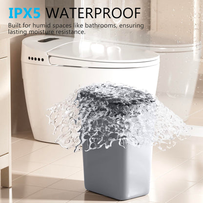 jinligogo 3Pack Bathroom Small Trash Can with Lid, 2.6 Gallon Touchless Automatic Garbage Can Slim Waterproof Motion Sensor Smart Trash Bin for Bedroom, Office, Living Room White/Black/Grey