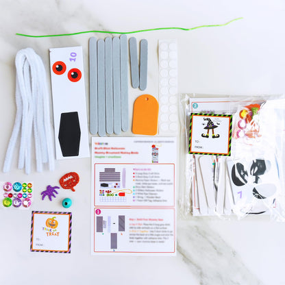 Winlyn 24 Sets Halloween Crafts Kits Fall Crafts DIY Craft Stick Halloween Ornaments Decorations Art Set Jack-O’-Lantern Ghost Foam Stickers Arts and Crafts for Kids Classroom Activities Party Favors