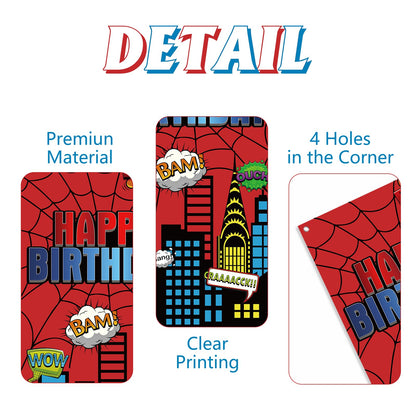 Red Spider Web Door Banner, 6x3ft Superhero Party Decoration Door Cover for Boys Birthday, Kids Party Supplies, Photography Photo Background