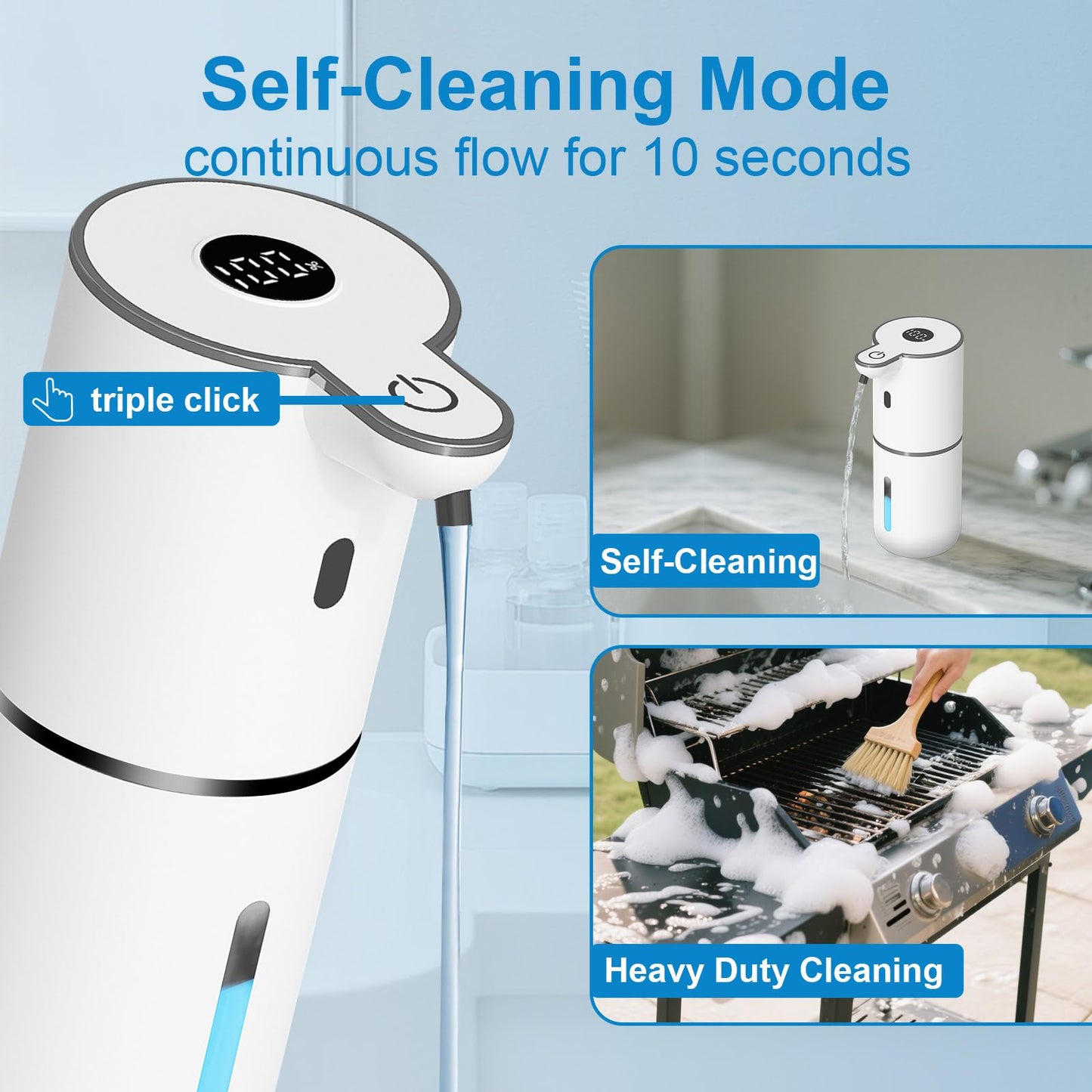 OHIFAST Automatic Liquid Soap Dispenser Touchless, USB Rechargeable Smart Hand Soap Dispenser, 6-Level Adjustable, 12.8oz/380mL Wall Mounted for Bathroom Kitchen Accessories Dish Soap-White