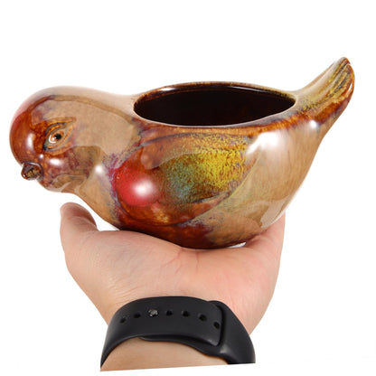 Ceramic Planter Pot Bird Shaped Succulent Flowerpot for Indoor Outdoor Plants Artistic Small Cactus Holder Multifunctional Garden Decoration