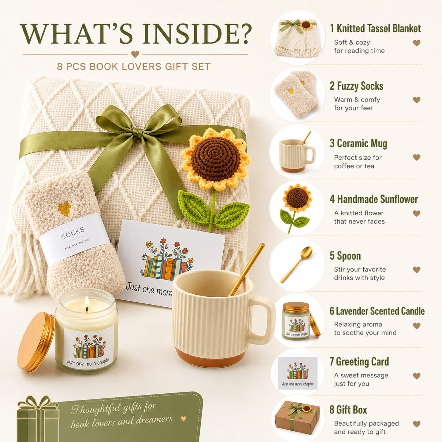 Uoilydm Book Lovers Gifts for Women, Bookworm Gifts, Sunflower Gifts for Women Readers Reading Accessories Gift for Reading Club Present for Reader Librarian Birthday Teachers