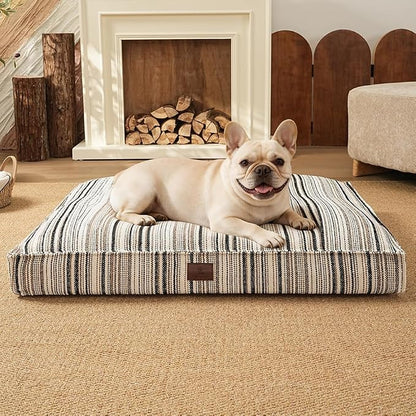 SOMAHE 4 Inch Orthopedic Dog Bed for Crate, 27 x 20 Inch, Black Chenille | Washable Removable Cover, Waterproof Inner Liner, Non-Slip Bottom, Orthopedic Dog Crate Mattress for Medium & Large Dogs