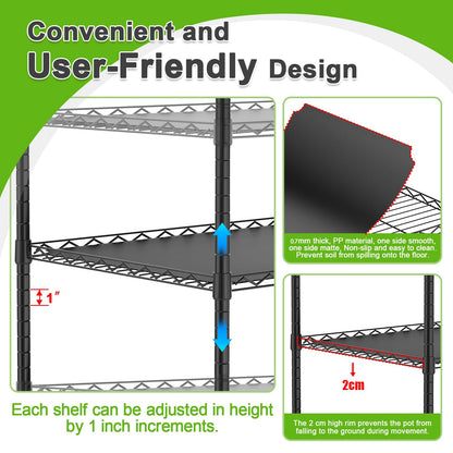 Abimars 4-Tier Greenhouse with Wheels, Height-Adjustable Shelves Metal Plant Shelf with PVC Cover for Seed Starting Trays, Seedling Pots, Plant Pots, 13x29x73inch