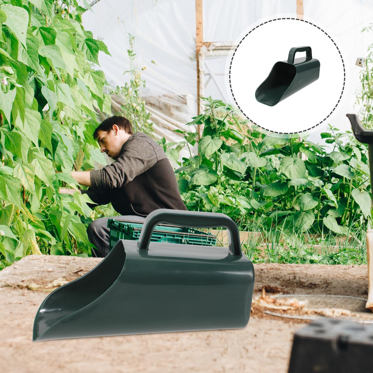 Kisangel Multifunctional Garden Shovel Plastic Soil Scoop Hand Tool for Succulent Bonsai Planting and Soil Cultivation