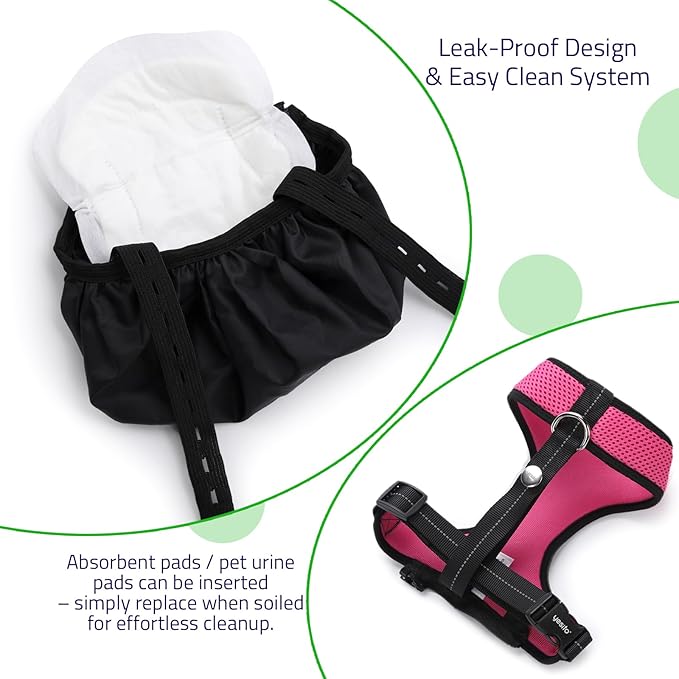 Adjustable Chicken Harness Diaper (5.4ft Leash) – Breathable & Washable Secure Training for Hens, Ducks & Chicks | Outdoor Walking & Discipline Solution,red