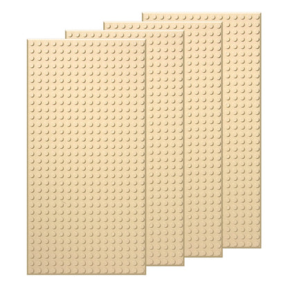 EKIND 4 PCS Classic 5" x 10" Building Baseplates, Compatible with Major Brands Toy Bricks, Encourage Logic & Creativity Through Play, Ideal STEM Activities for Children (Sand)