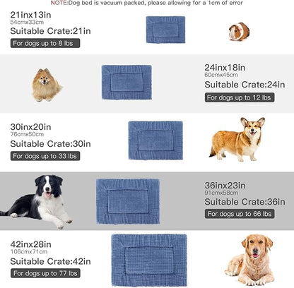 BVAGSS Reversible Dog Crate Pad, Memory Foam Pet Bed Mat, Soft Warm Machine Washable Sleeping Kennel Mattress for Small Medium Dogs XH079 (30''x20''x1.6'',Navy)