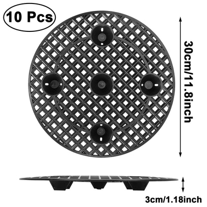 DUTWROY Plant Level Pot Elevator 12 Inch Plant Riser for Pots 10 Pieces Black Plant Stands to Prevent Rot and Damage Plant Runoff Tray for Indoor Outdoor Garden Flower, Patio and Deck Floor Protector