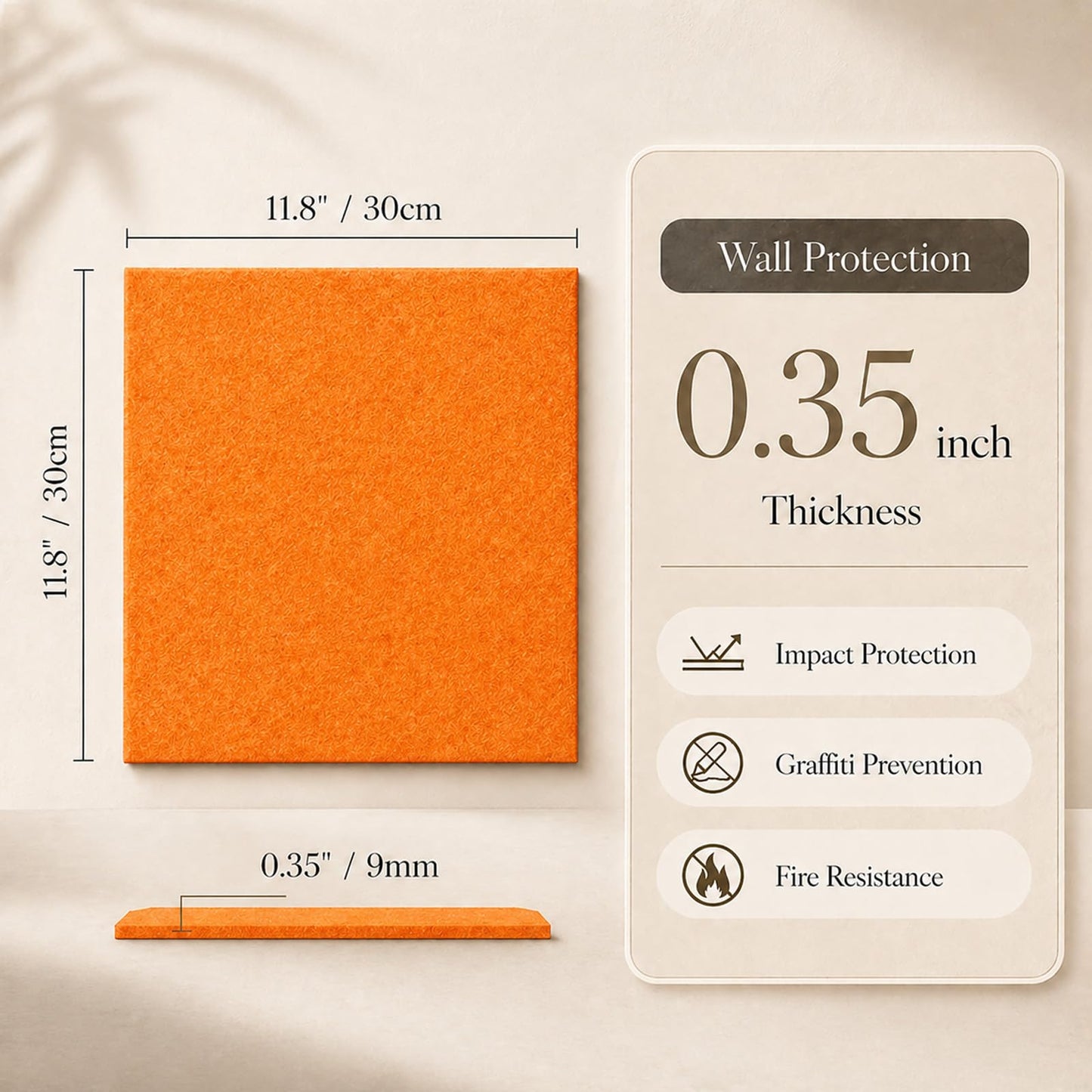 Baysola Felt Bulletin Board Panels 48 x 36 Inch Self Adhesive Wall Tiles Cork Board Alternative for Office Classroom Photos Notes 12 Pack