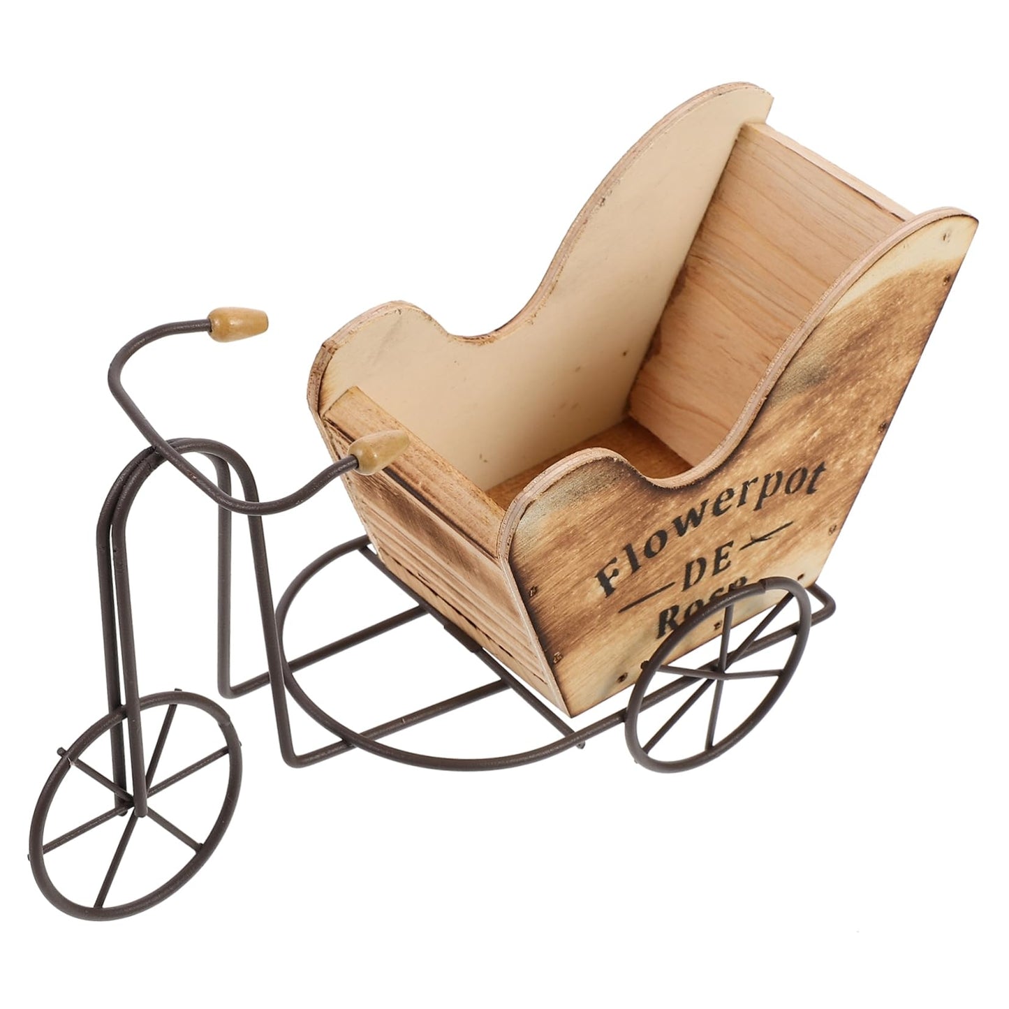 OFFSCH Vintage Iron Bike Flowerpot Stand Plant Pot Cart Holder for Plant Stand