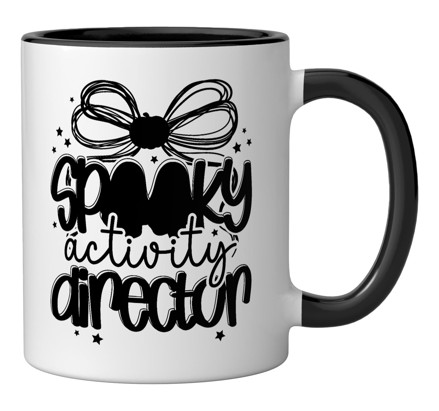 Spooky Activity Director Halloween Activity Coordinator Ceramic Mug, Black/White