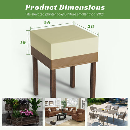 Decoroca 2’x2’ Planter Boxes Cover - Garden Covers for Raised Beds with All-Natural 600D Nylon & Water-Resistant Coating - Winter Plant Covers to Withstand Weed Seeds, Heavy Rain & Snowfall