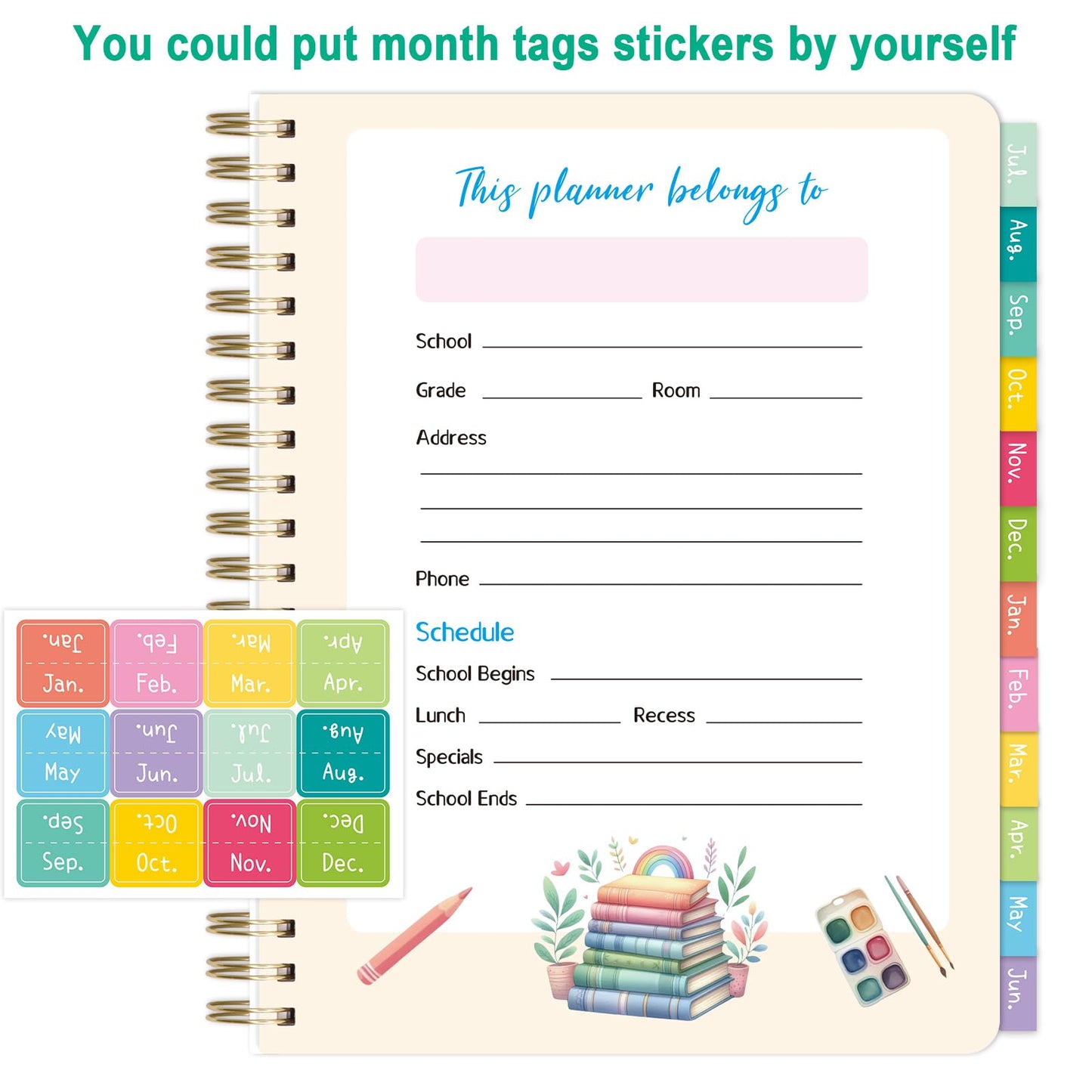 Ceiba Tree Undated Teacher Planner Lesson Planner and Record Book 8.5x11 inch Gradebook Attendance Book 10 Months 50 Weeks Lesson Plan 5 Sheet Teacher Planner Stickers