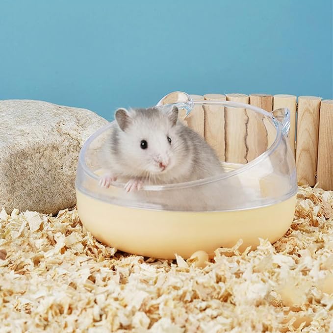 Meow&Woof 2 Pack Cozy Small Animal Beds with Hock, Winter Guinea Pig House, Hamster Sand Bath Container, Large Sandbox Toilet Gerbil Batheoom, Tiny Chinchilla Dust Bathtub Sand Bath Box for Hamster Ca