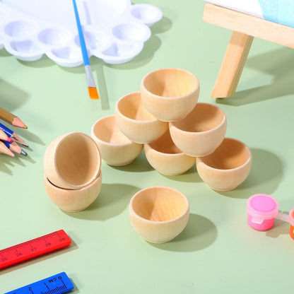 Didiseaon 12 Pcs Unfinished Wooden Pinch Bowls 1.49In Small Wood Bowls for Dipping Sauce Nuts Snacks DIY Craft Painting Home Decoration Art Projects