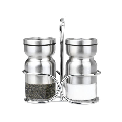 Cuisinox Stainless Steel Salt & Pepper Shakers Set, with Caddy, 4" each