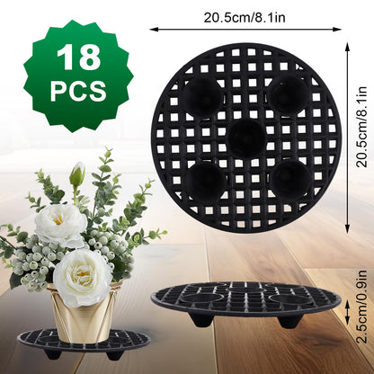 HNBun 18 PCS Plant Level Pot Elevator, 20 cm / 8 Inch Plant Riser Holder Plastic Floor Protector Plant Trivet, Plant Stand Indoor Outdoor for Prevent Rot and Damage on Patio & Deck