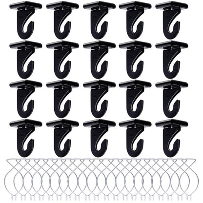 OALEN 40 Drop Ceiling Hooks for Classrooms & Offices, Black Heavy Duty Ceiling Hooks for Hanging Plants & Decorations, Metal T-Bar Hooks for Suspended Drop Ceiling Tiles