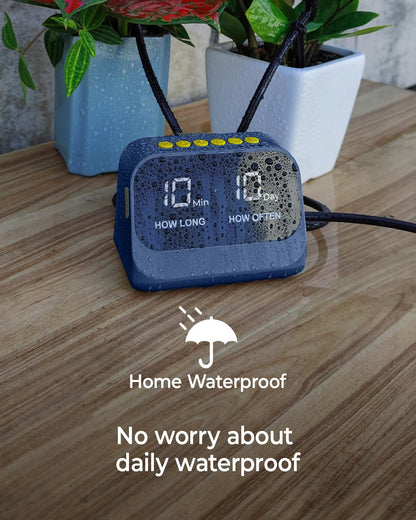 Automatic Watering System for Potted Plants, Plant Waterer, DIY Drip Irrigation Kit with Smart Timer, Waterproof LED Display & Large Capacity Battery, Precise Distribution of Water (Blue)