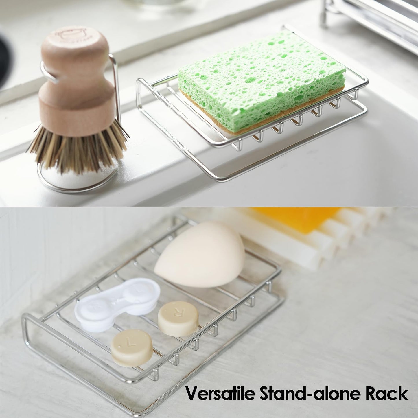 Shimoyama Stainless Steel Soap Dish with Drip Tray for Bathroom Sink, Kitchen and Shower - Quick Drying Soap Holder Keeps Counter Clean and Organized