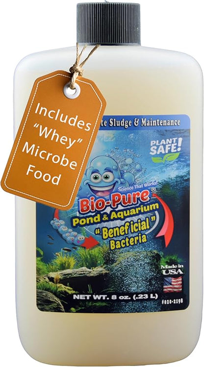 Bio-Pure Pond & Aquarium is (Whey) Better. Ask Rufus: Why is Bio-Pure with (DPW) Better? – 50/50 Dual-Action for Water Clarity + Bottom Waste/Sludge - Treats up to 7,000 gal. (Microbe Nutrition)