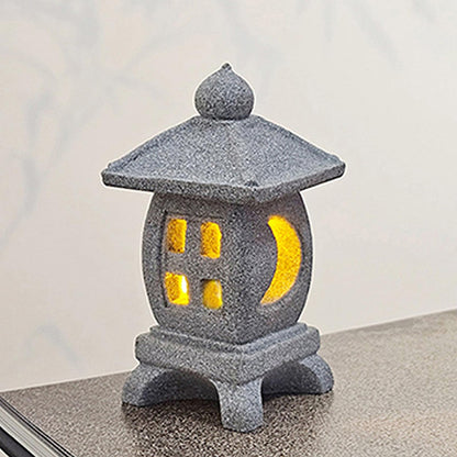 Daisylily Japanese Pagoda LED Lamp Statue Figurine, LED Lantern Pagoda Statue Figurines for Home Table Decor - Style B