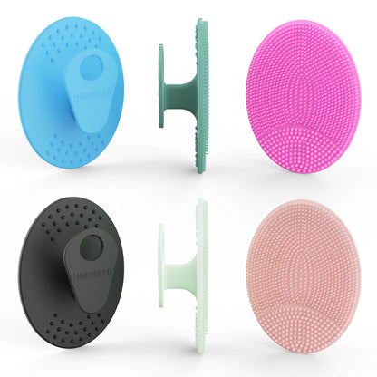 INNERNEED Super Soft Silicone Face Cleanser and Massager Brush Manual Facial Cleansing Scrubber Handheld Wash Pad for Sensitive, Delicate, Dry Skin (Pack of 4)