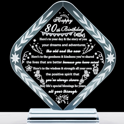 YWHL 80th Birthday Gifts for Women Men Crystal Gift for 80 Year Old Happy 80th Birthday Presents Ideas for Mom Grandma Wife
