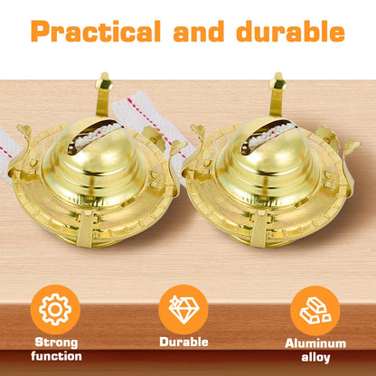 Pacify 3 Pack Oil Lamp Burner Kerosene Oil Lamp Parts Replacement #2 Brass Plated with 1 Roll 9.4FT Cotton Wick