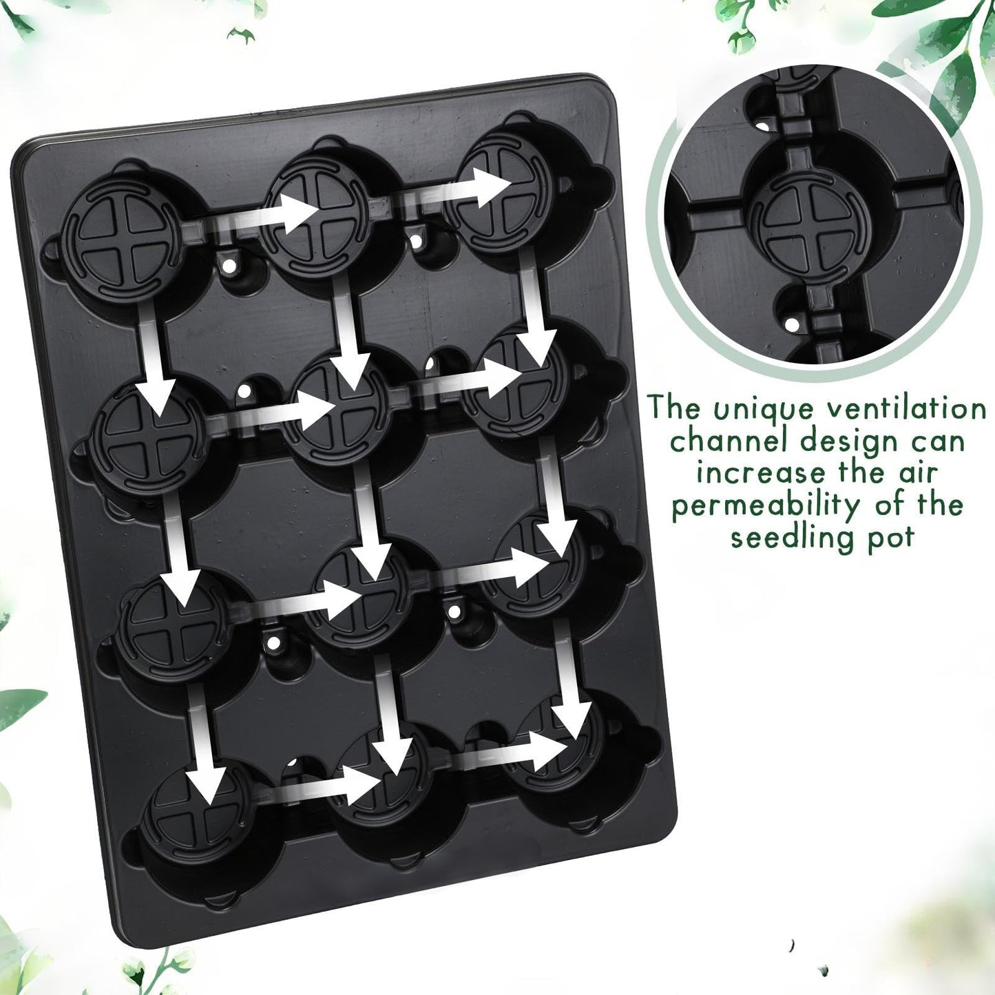 Baderke 15 Pack 12 Cell Round Nursery Pots Trays for 4 Inch Reusable Deep Round Seedling Pots Large Plant Seed Starting Trays Germination Carrying Holders for Holding Transporting
