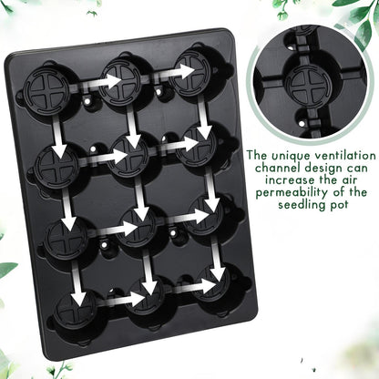 Baderke 15 Pack 12 Cell Round Nursery Pots Trays for 4 Inch Reusable Deep Round Seedling Pots Large Plant Seed Starting Trays Germination Carrying Holders for Holding Transporting