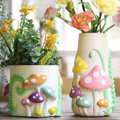 GUGUGO Pastel Mushrooms Vase for Flower Bundle Colorful Mushrooms Planters…