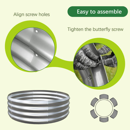 Mycovire Galvanized Garden Bed Kit for Vegetables/Herbs/Flowers, Raised Planter Box, Outdoor, 2x2x1 Feet
