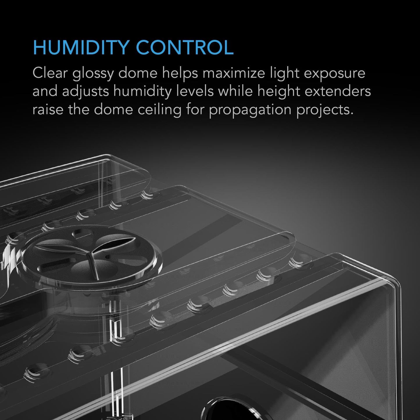 AC Infinity Humidity Dome, Heavy-Duty Germination Kit with 3 mm Thickest Dome, Sturdy Drip Tray, 5x8 Cell Seedling Tray, Vented Height Extension Panels, for Seed Starting, Propagation, Cloning Plants