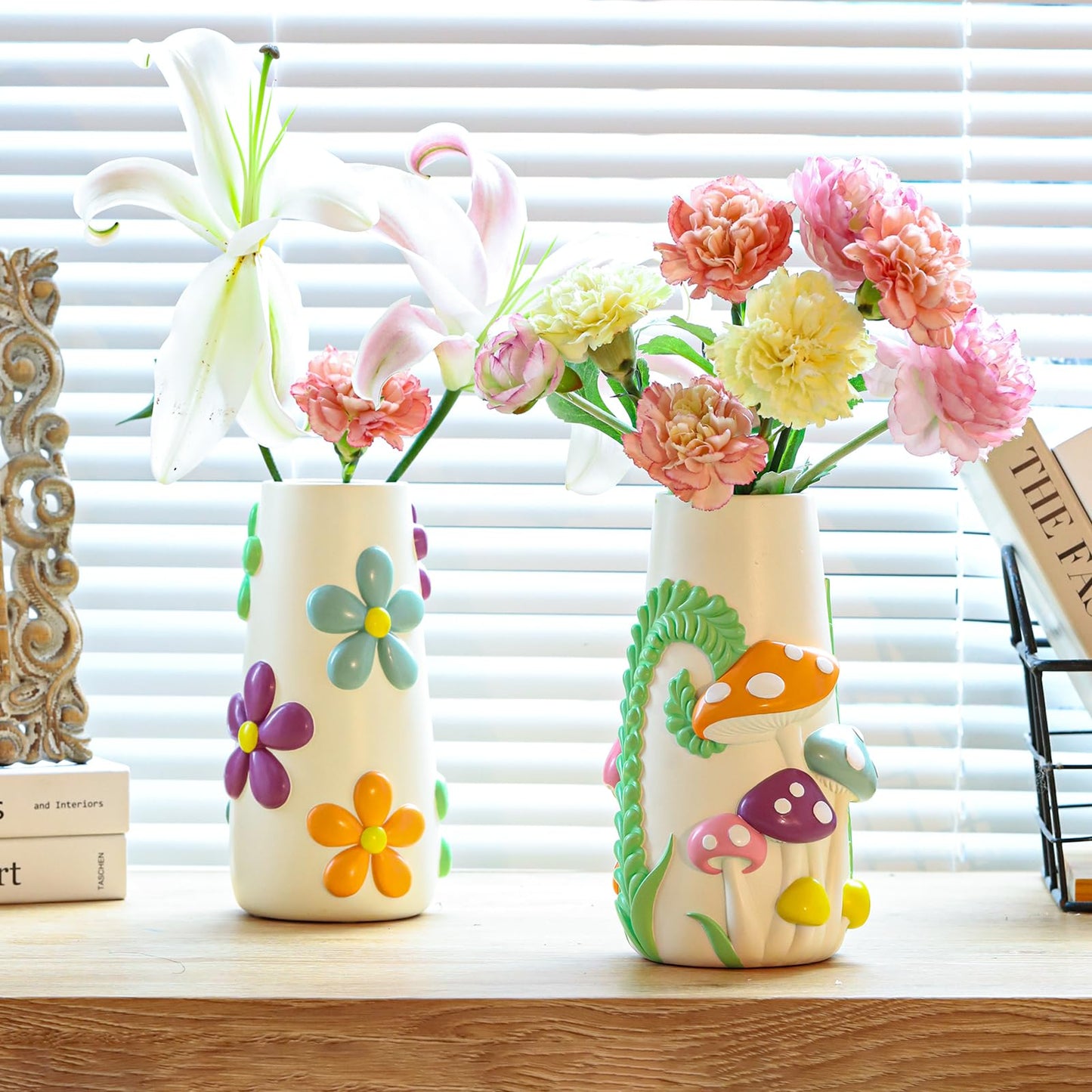 GUGUGO Pastel Mushrooms Vase for Flower Bundle Colorful Mushrooms Planters…