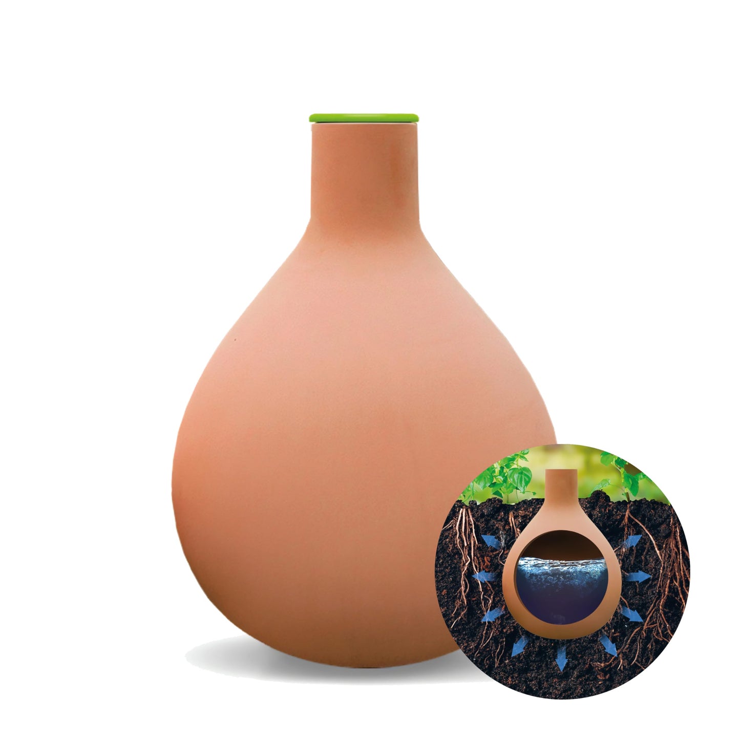 BioGreen Plant Self-Watering System Hydro MAX M | 0.8 gal | Irrigation Ø 35.4 in | Olla Made of Fired Clay | Environmentally Friendly | Terracotta Water Saver for Gardens, Vegetables & Raised Beds