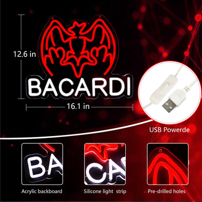 Neon Signs for Wall Decor，Neon Lights for Bedroom Led Business Signs Suitable for Drinks Shop、Man Cave、Christmas Gifts，16 * 10Inch(red)