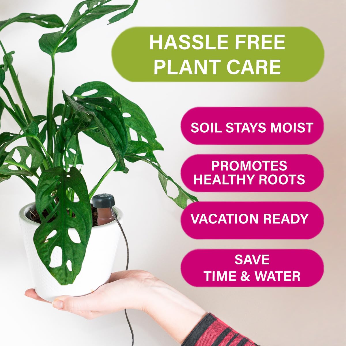Blumat Classic Self-Watering Stakes - Prevents Overwatering and Underwatering for Healthy Growth While You are Away - Ideal for Indoor Plant Watering, 15 Pack, wo Adapter
