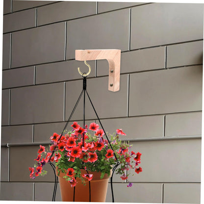 Toddmomy 2pcs Wooden Plant Hooks Heavy-Duty Wall Mount Hanging Brackets for Indoor Outdoor Hanging Plant Hangers Ceiling Hooks for Flower Pots