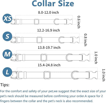 Soft Leather Dog Collar and Leash (6.6') Set - Stylish Rose Gold Heavy Duty Metal Buckle, 4 Adjustable Lengths Leash for Small Medium Large Dogs - Comfortable & Easy to Clean White XS(8"-12")