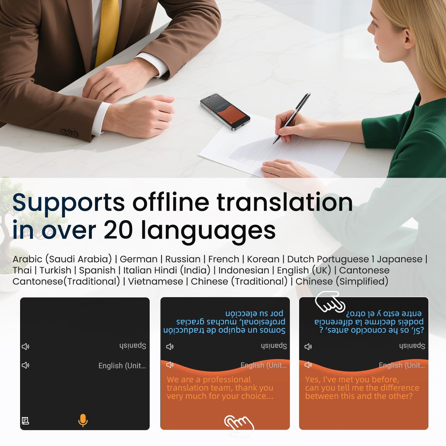 Language Translator Device, Upgraded 5.5" High-end Metal Frame Ai Translator No WiFi Needed, Support 150 Languages, Two Way Real-Time Voice Offline Recording Translator Device for Business Travel