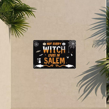 bivrten Halloween Garden Sign Not All Witches Live in Salem - Halloween Theme Holiday Farmhouse Patio Yard Outdoor Party Decor Witch Garden Decor Kitchen Witch Decor Halloween Party Decor 12x8 Inch