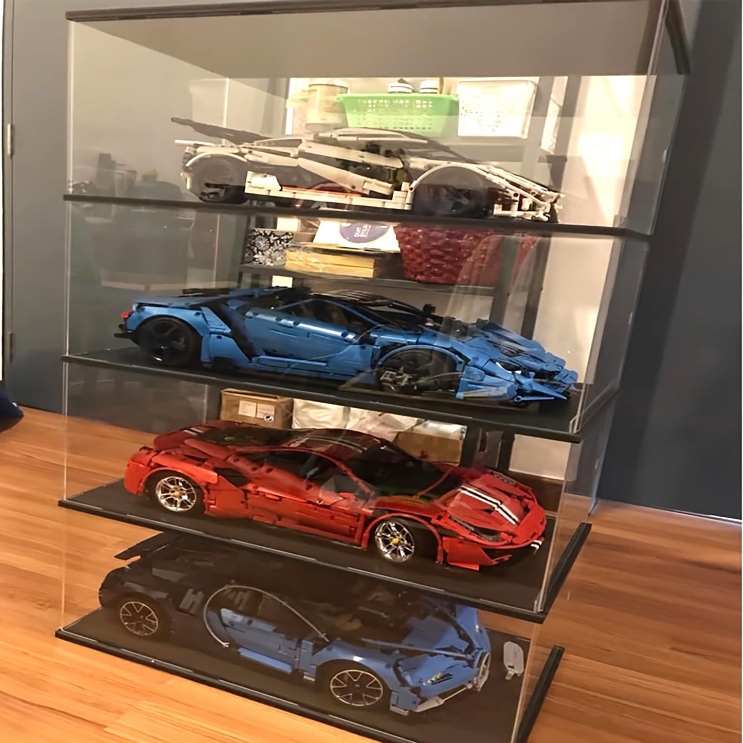 Mineral Crystal Collectibles Acrylic Display Box, Square Holder Organizer Showcase Shelves for Reception Decoration Box, Graduation Keepsake, Party Favor, 35x65x70cm/14x26x28in