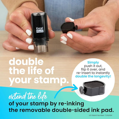 ExcelMark Excellent Dog - Self-Inking Round Teacher Stamp - Red Ink